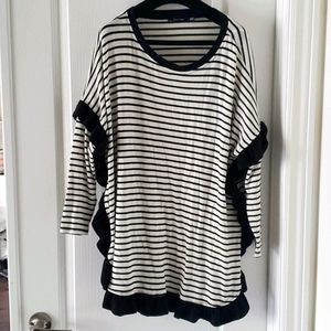 Black and White Tunic Sweater